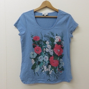 D631★LAURA ASHLEY ローラアシュレイ　花柄　半袖Ｔシャツ　USA8　8/16★A