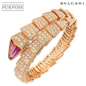 ブルガリ BVLGARI セルペンティ ヴァイパー ルベライト フルパヴェダイヤ ブレスレット S K18 PG 750 バングル Bracelet 90250356