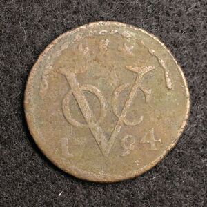 KM#159/オランダ領東インド VOC DUIT銅貨（1805）レアなゼーラント・ミント！[E1129] コイン,蘭印,インドネシア