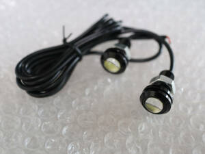 外形18mm 埋め込み用LED2個セット(5500k？) 12V デイタイムランプ スポットランプに