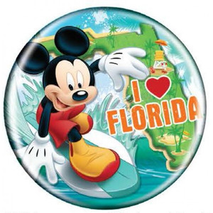 Disney (ディズニー) Mickey Mouse (ミッキーマウス) Button Magnet - Florida ★マグネット★