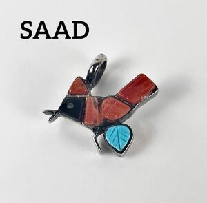 SAAD サード zuni インレイ バード ネックレストップ ペンダント