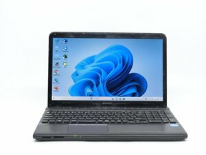 Win11H/カメラ内蔵/中古/15.6型/ノートPC/新品SSD512GB/8GB/3世代i7-3632QM/SONY　SVE15126CJB　WPS office2搭載　テンキー