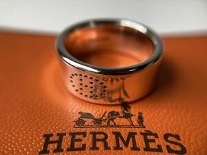 HERMES エルメス　エクリプス　エヴリン　リュバン　パンチング　約10.5号　シルバーリング　Ag925