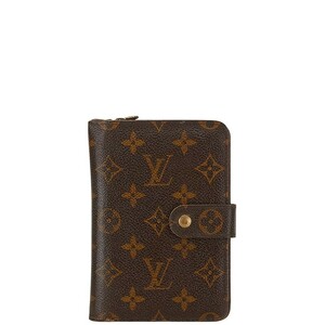 ルイ ヴィトン モノグラム ポルトパピエ ジップ 二つ折り財布 M61207 ブラウン PVC レザー レディース LOUIS VUITTON 【中古】