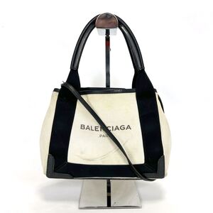 バレンシアガ　ネイビーカバスxxs ミニトートバッグ　ショルダーバッグ　balenciaga ブラック　ホワイト　キャンバス