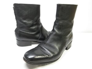 HH【A.P.C. アーペーセー】 251191 レザー ビブラムソール プレーントゥ バックジップ ブーツ 靴 (メンズ) size43 ブラック □30MZA6121□