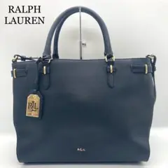 【極美品】RALPHLAUREN ハンドバッグ 2way ブラック 総柄