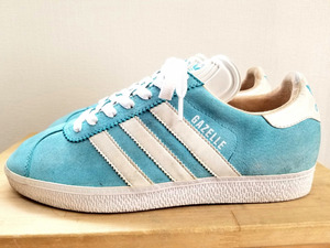 99年製 ADIDAS GAZELLE SUEDE アディダス ガッツレー スエード US7 25㎝ 水色 白 90s 90年代 ビンテージ ガゼル