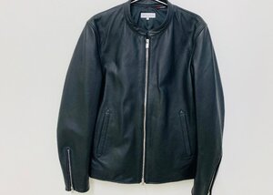 【美品】SHIPS JET BLUE シップスジェットブルー ラムレザー ライダースジャケット Mサイズ 袖丈約60㎝ 肩幅約40㎝ 身丈約62㎝ バイク 上着