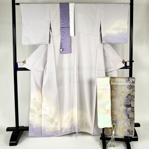 訪問着 一式セット 丹後ちりめん 尾峨佐 スワトウ刺繍 金華山織 身丈161cm 裄丈62.5cm 帯丈446cm 帯幅31cm y83-3364388【Y商品】和装 着物