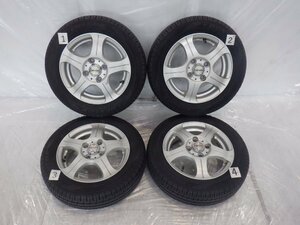 ☆22年製 バリ山☆ 4H 100 4J +42 13インチ 社外品 NEXTA アルミホイール タイヤ 155/65R13 DUNLOP ENASAVE EC204 4本