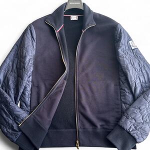 極美品/MONCLER GAMME BLEU【M】MAGLIA CARDIGAN ハイブリッド 中綿 ジップブルゾン ネイビー トムブラウン モンクレール ガムブルー