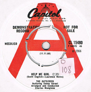 ●THE OUTSIDERS / HELP ME GIRL [UK 45 ORIGINAL 7inch シングル DEMO GARAGE 試聴]