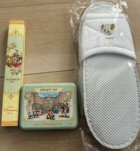 新品未使用★ディズニーランドホテル★アメニティ★スリッパ★歯ブラシ★缶★送料込