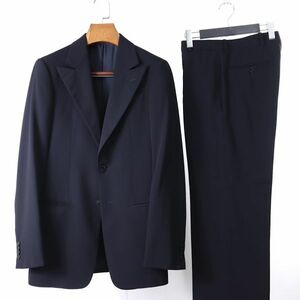 M3-YJ041【良品】アルマーニコレツィオーニ ARMANI COLLEZIONI イタリア製 高級ライン ウール スーツ ダークネイビー 44 メンズ