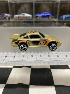 ★ビンテージトイ ミニカー　ホットウィール 1989 HOT WHEELS ダイキャスト 1/64 ゴールド ポルシェ 930 スポーツカー #2-タイ製