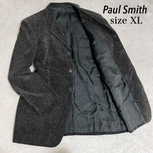 1円〜　ポールスミス　希少XL イタリア高級生地　ポントーリオ社製　テーラードジャケット　コーデュロイ　グレー系　Paul Smith LONDON