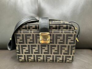 1円〜♪FENDI フェンディ ショルダーバッグ ズッカ柄 レザー ハンドバッグ ブランドバック　カバン　#1