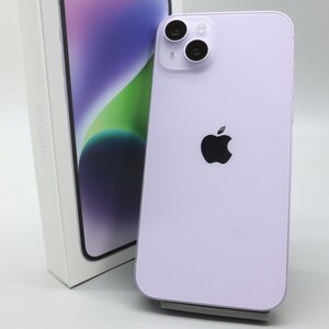 Apple iPhone14 Plus 128GB Purple A2885 3L277J/A バッテリ100% ■SIMフリー★Joshin1774【1円開始・送料無料】