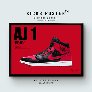 AJ1M エアジョーダン1ミッド ブレッド BRED キックスポスター 送料無料 AJ1-M28