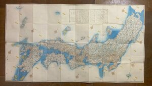 LL-9818 ■送料込■ 大日本国郡輿地路程全図 嘉永5年 江戸時代 木版画 古地図 地理 古書 古文書 時代物 184×104cm /くYUら