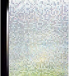 紫外線UVカット 結露防止 遮光 断熱 水で貼る ガラスフィルム 目隠しシート 3D窓用フィルム 貼り直し 2M X 石道004_