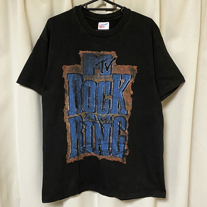 レア 90s ビンテージ USA製 MTV ROCK AM RING 94年 ロックアムリング ロックTシャツ ロックフェス ブラック 黒 L アメリカ製 vintage Hanes