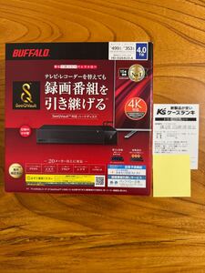 即決 新品同様　バッファロー　4TB　TV用外付けハードディスク　SeeQVault/テレビ録画/4K対応 HDD 静音&防振＆コンパクト HD-SQS4U3-A