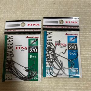 FINA オフセットワームフック　WRM262 2/0 ２枚セット