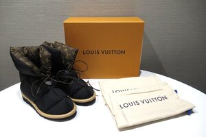 LOUIS VUITTON ルイヴィトン ピロー・ラインアンクルブーツ 1A8T3J モノグラム #37 24cm 靴 BOX付 中古 ランクAB BRB・バッグ・財布