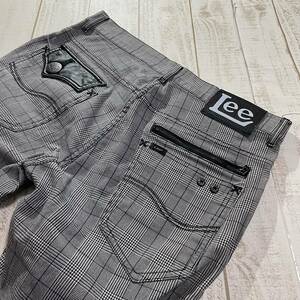 【Lee】リー ブレイブライダース ジップナロークロップドパンツ グレンチェック ストレッチ 32インチ