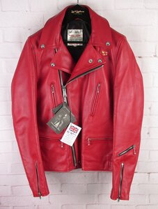 FJ25903 Lewis Leathers ルイスレザー 402T ライトニング ダブル ライダースジャケット レッド 36 美品