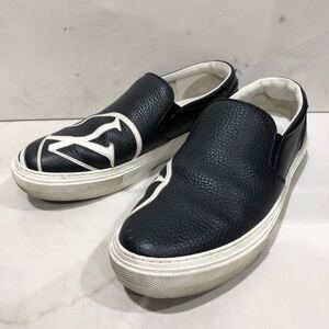 【LOUIS VUITTON】ルイヴィトン FA0157 スニーカー LVロゴ スリッポン ネイビー レザー US8 メンズ ts202411