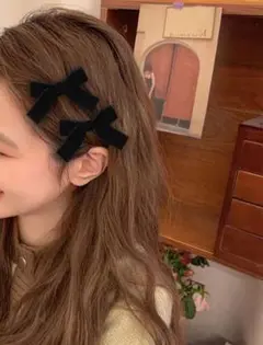 4個 セット リボン ヘアクリップ