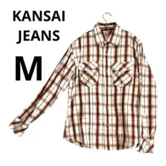 KANSAI JEANS  オンブレチェックシャツ　シルバーライン　アメカジM