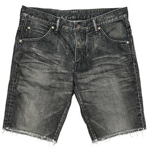 定価3.8万 1piu1uguale3 STRETCH CUT OFF DENIM SHORTS Ⅳ M ストレッチカットオフデニムショートパンツ wjk akm ジュンハシモト