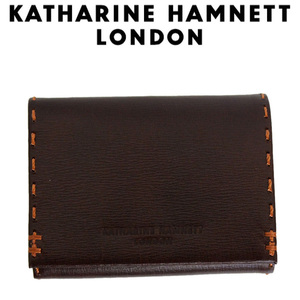 KATHARINE HAMNETT LONDON (キャサリンハムネット ロンドン) 490-58702 COLOR TAILORED II 三つ折り外BOX小銭入れ 全3色 24チョコ