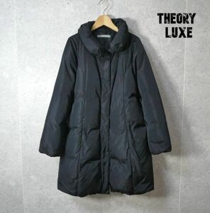 Theory luxe セオリーリュクス サイズ38 ボリュームネック ロング丈 ダウンジャケット ダウンコート 黒 ブラック