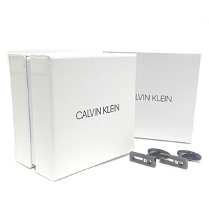 【ckc379】新品　CALVIN KLEIN カルバンクライン　カフス　カフリンクス　ガンメタ×クリアストーン