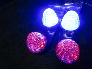 【A63057】◇エルフ Wキャブ NHR85A サイドマーカー LED 4個セット ブルー レッド ステー付