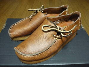 Clarks　クラークス　Wallabees　レザー　サイドレースシューズ　スリッポン　