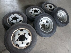 H58 バリ溝 送料無料【185/85R16 111/109】ヨコハマ LT151R 夏 ホイールセット 6本 TOPY TFAB 16×5.5 5H 5穴 ダイナ,トヨエース,デュトロ