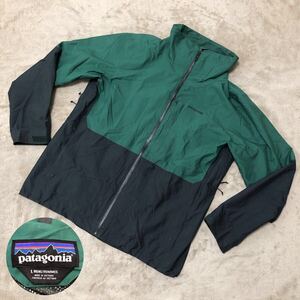 希少★patagonia パタゴニア ナイロンジャケット SNOWSHOT JACKET スノーショットジャケット h2no Lサイズ 緑×黒 31674