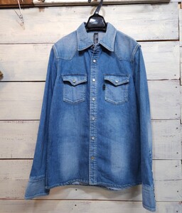 wjk stretch denim western shirt ストレッチ デニムウエスタンシャツ ジュンハシモト 長袖 メンズM dj31m