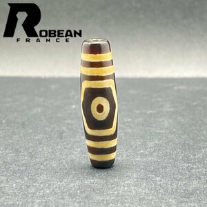 ★レア EU製 定価5万円★ROBEAN・チベット天珠★パワーストーン アクセサリー 天然石 金運 お守り プレゼント 約39.2*10.7mm 1002H193