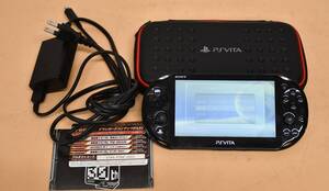 PY1-92【現状品】SONY PS VITA PlayStation Vita PCH-2000 プレイステーション ヴィータ ブラック 本体 通電確認済み ケース付き 保管品