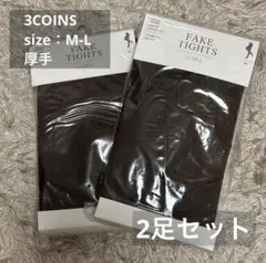 新品未使用　3COINS タイツ　2足セット　スリーコインズ　M L 厚手