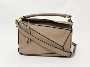 LOEWE ロエベ PUZZLE SMALL BAG パズル スモール バッグ ハンドバッグ ショルダーバッグ レザー SAND サンド A510S21X67 超美品