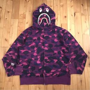 ★2XL★ Purple camo シャーク パーカー shark full zip hoodie a bathing ape BAPE エイプ ベイプ アベイシングエイプ 迷彩 XXL noz4